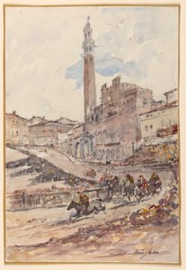 Hesteveddeløp, Siena, Italia av Walter Shirlaw