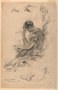 Studie for illustrasjon av Walter Shirlaw