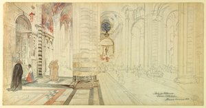 Studie for akvarell, Siena-katedralen av Walter Shirlaw