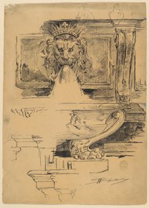 Studie av en fontene, Italia av Walter Shirlaw