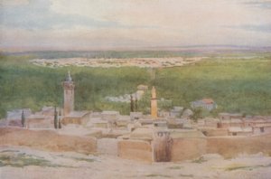 Damaskus fra Salahiyeh: Solnedgang over byen av Walter Spencer Stanhope Tyrwhitt