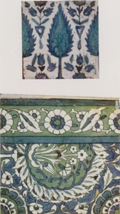 Syrisk flis, fra det XVIII. århundre, fra en Damaskus-moske, Syrian Tile, XVI. eller XVII. århundre, fra en Damaskus-moske av Walter Spencer Stanhope Tyrwhitt