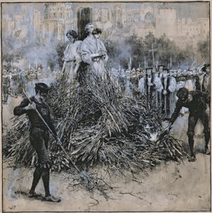 The Martyrdom of Robert Testwood (akvarell på papir)