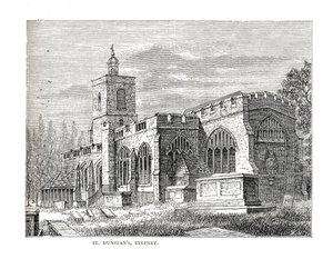 St.Dunstans Stepney. Fra en utsikt tatt i 1803 av Walter Thornbury