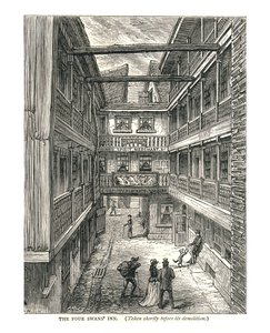 The Four Swans Inn kort før riving, 1878