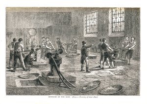 Myntverkets indre fra en tegning fra rundt 1800, 1878
