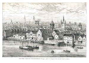The Steel Yard Iron Wharf and Neighborhood i 1540. Ved elvebredden, 1878