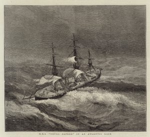 HMS Royal Alfred i en atlantisk kuling av Walter William May