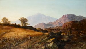 Høstetid ved elven Lleder, Nord-Wales, 1874