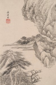 Landskap i stil med forskjellige gamle mestere: Landskap etter Wang Meng (1308