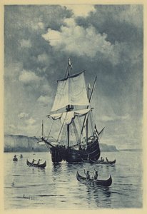 Oppdagelsen av Hudson (litho) av Warren Sheppard