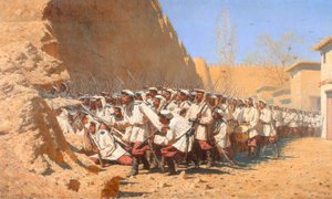 På festningsmurene. / Episode fra forsvaret av F av Wassili W. Werestschagin