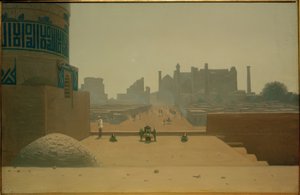 Hovedgate i Samarkand fra Citadellet om morgenen av Wassili W. Werestschagin