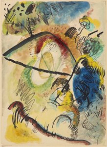 Akvarell IX (med svarte streker) av Wassily Kandinsky