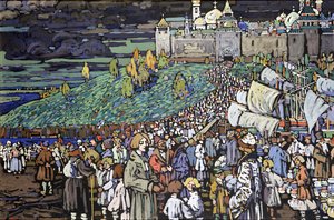 Kjøpmennenes ankomst av Wassily Kandinsky