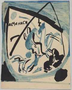 Utkast til omslaget til almanakken "Der Blaue Reiter" av Wassily Kandinsky