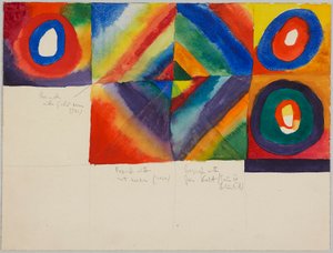 Fargestudier med informasjon om maleteknikken av Wassily Kandinsky