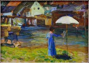 Kallmünz - Gabriele Münter maleri I av Wassily Kandinsky