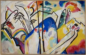 Komposition 4 (oil on canvas) av Wassily Kandinsky