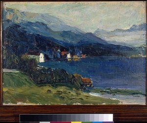 ""Lake Kochel"" maleri av Vassily Kandinsky (eller Wassily Kandinsky eller Kandinskyj av Wassily Kandinsky