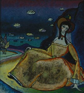 Dame i gullkjole, 1917 av Wassily Kandinsky