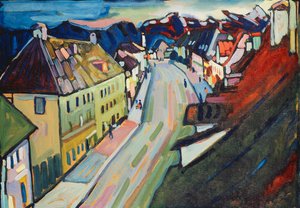 Murnau-øvre markedsgate; Marnau Obermarkt av Wassily Kandinsky