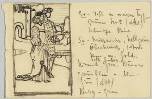 Par i middelalderdrakt foran slottet av Wassily Kandinsky
