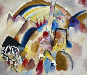 ""Paysage aux points rouges n 2"" (Landskap med røde flekker N 2 eller Landskap med røde flekker nr 2) Maleri av Wassily Kandinsky (eller Wassily Kandinsky eller Kandinskij av Wassily Kandinsky