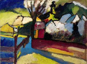 ""Høstlandskap med tre"" Maleri av Wassily Kandinsky (eller Wassily Kandinski eller Kandinskij av Wassily Kandinsky