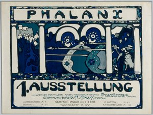 Plakat for den første utstillingen av Phalanx av Wassily Kandinsky