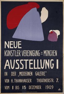 Plakat for den første utstillingen av Neue Künstlervereinigung München..., 1909. av Wassily Kandinsky