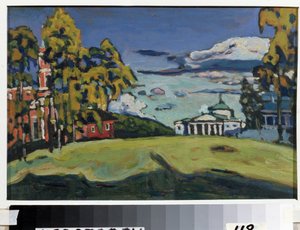 Landsted på Akhtyrka. Maleri av Vassily Kandinsky (eller Wassily Kandinsky eller Kandinskyj av Wassily Kandinsky