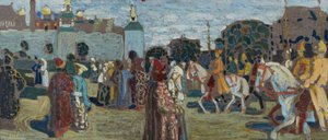Skisse for "Søndag (gammelrussisk)" av Wassily Kandinsky