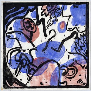 ""Tre ryttere i rødt, blått og svart"" Maleri av Wassily Kandinsky (eller Wassily Kandinski eller Kandinskij av Wassily Kandinsky