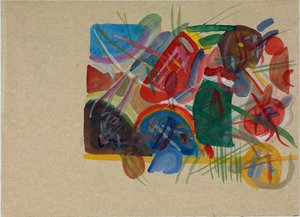 Akvarell med skog og regnbue, 1913. av Wassily Kandinsky