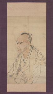 Skisse for portrettet av Tachihara Suiken, 1800-tallet.