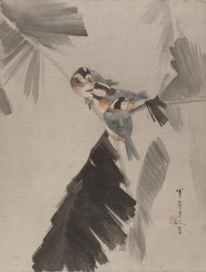Three Birds on Branch, ca. 1887.