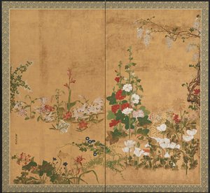 Blomster, Edo-perioden, tidlig midten av 1700-tallet.