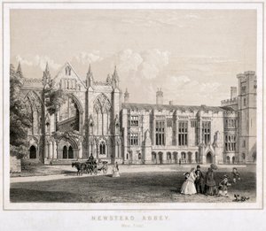 Vestsiden av Newstead Abbey, Nottinghamshire, c1860 av Waterlow and Sons