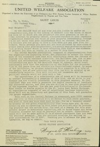 Brev fra Wayne E. Wheeling, United Welfare Association, til Dear Neighbor, 5. februar 1915 av Wayne E. Wheeling