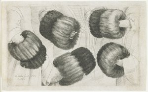 En muff i fem visninger, 1645-1646 av Wenceslaus Hollar