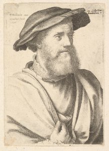 En skjeggete mann etter Hans Holbein, 1646. av Wenceslaus Hollar