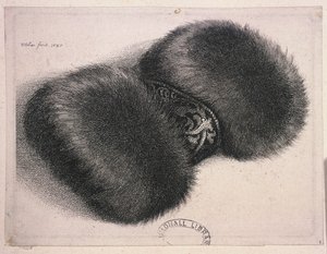En stor muffe med et bånd av brokade, 1647 av Wenceslaus Hollar