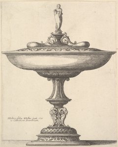En bred kopp med dekorativ stilk, 1646. av Wenceslaus Hollar