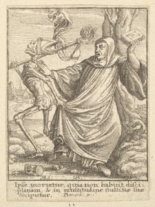 Abbed, fra Dødedansen, 1651. av Wenceslaus Hollar