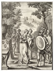 Aeneas møter Andromache av Wenceslaus Hollar