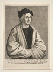 Albrecht Dürer den eldre (1427-1502) i en alder av 70 år av Wenceslaus Hollar