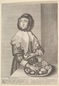Autumnus - Autumn Three-quarter-length seasons, 1641. av Wenceslaus Hollar