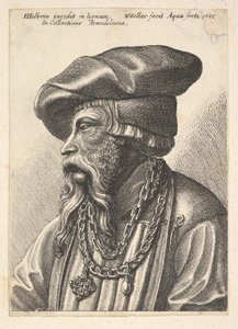 Skjeggete mann med kjedekjede, 1647. av Wenceslaus Hollar