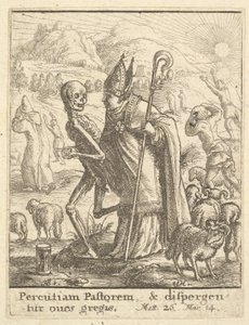 Biskop, fra Dødedansen, 1651. av Wenceslaus Hollar